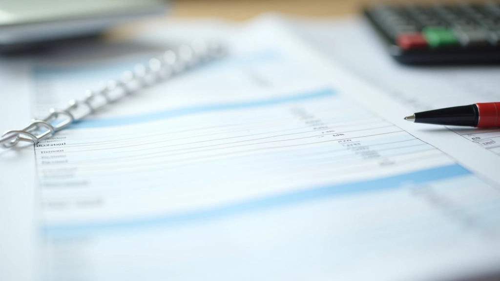 Detaillierte Budgetierungstabelle mit kategorisierten Ausgaben und Einnahmen