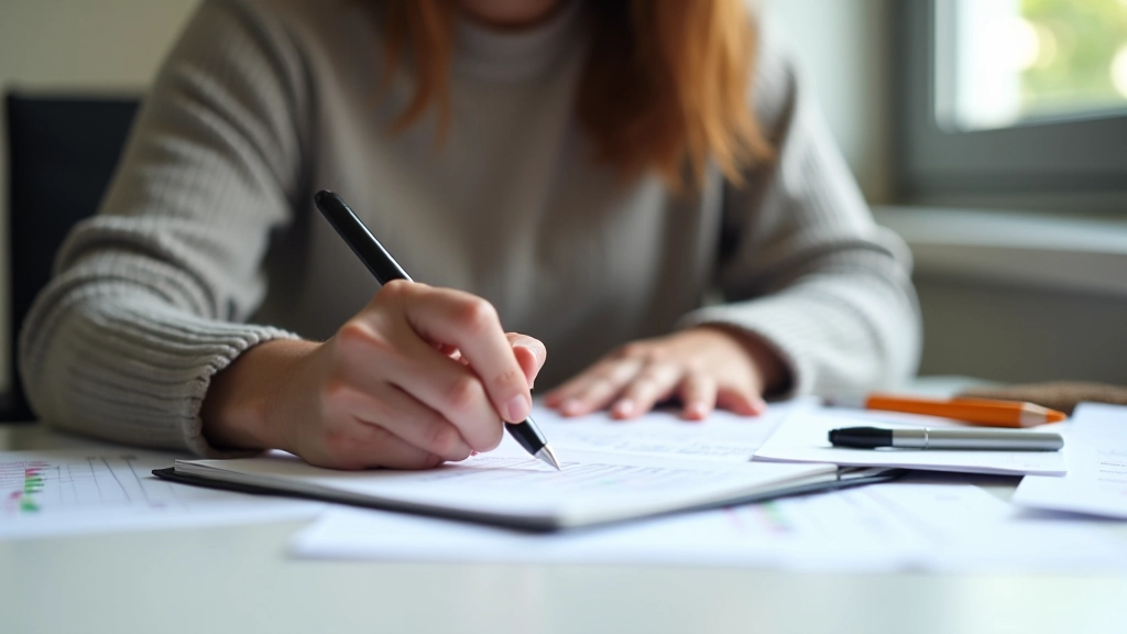 Farbige Diagramme und Tabellen zur Ausgabenaufteilung auf Schreibtisch